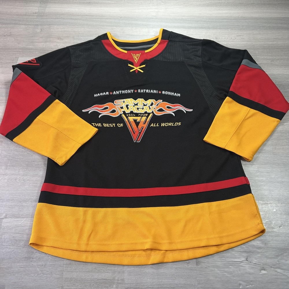 Sammy Hagar Jersey Shirt Mens Large Black Hockey Long Sleeve 2024 Tour Band